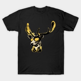 Deer DJ Bling Cool Funny Music Animal With Sunglasses And Headphones. T-Shirt